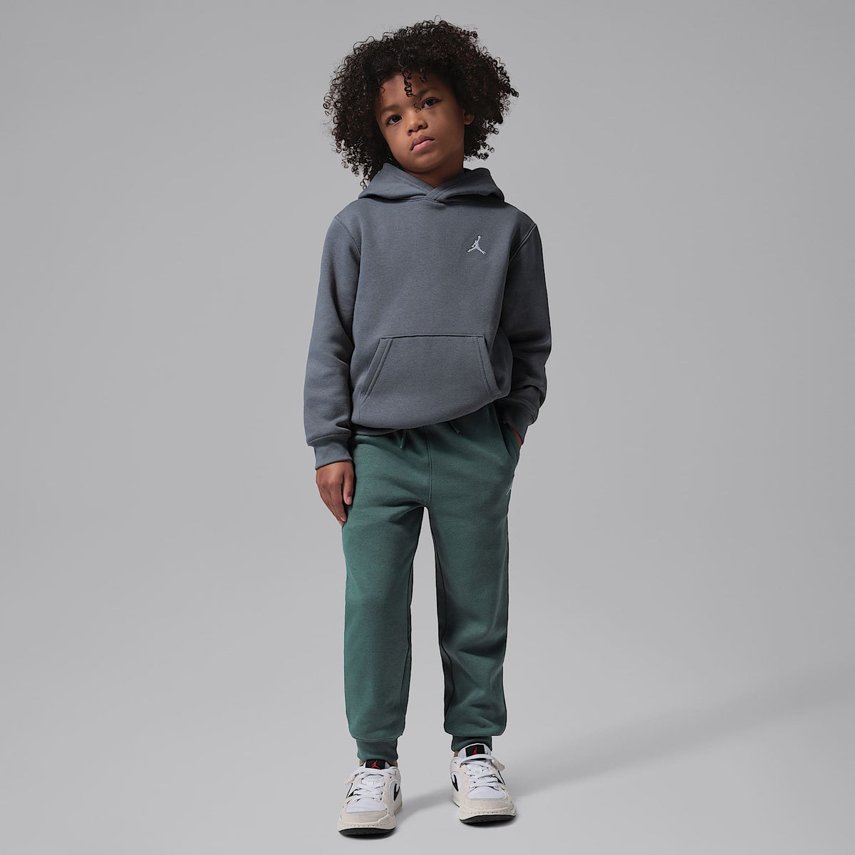 Pants para niños talla pequeña Jordan Brooklyn Fleece – Gris – vista 5