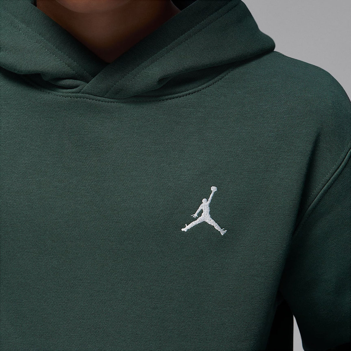Sudadera con gorro sin cierre para niños talla grande Jordan Brooklyn Fleece – Verde medianoche – vista 5