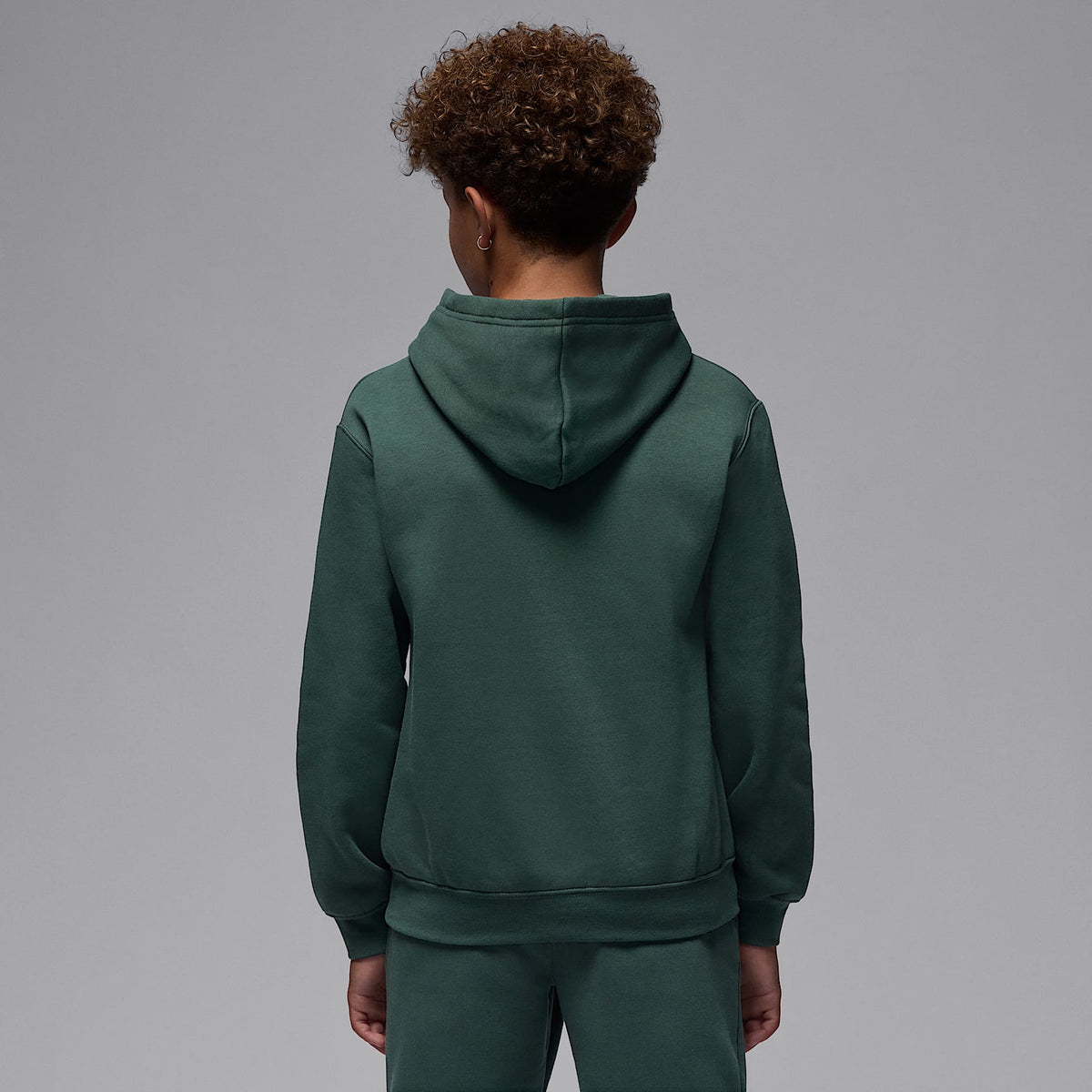 Sudadera con gorro sin cierre para niños talla grande Jordan Brooklyn Fleece – Verde medianoche – vista 2