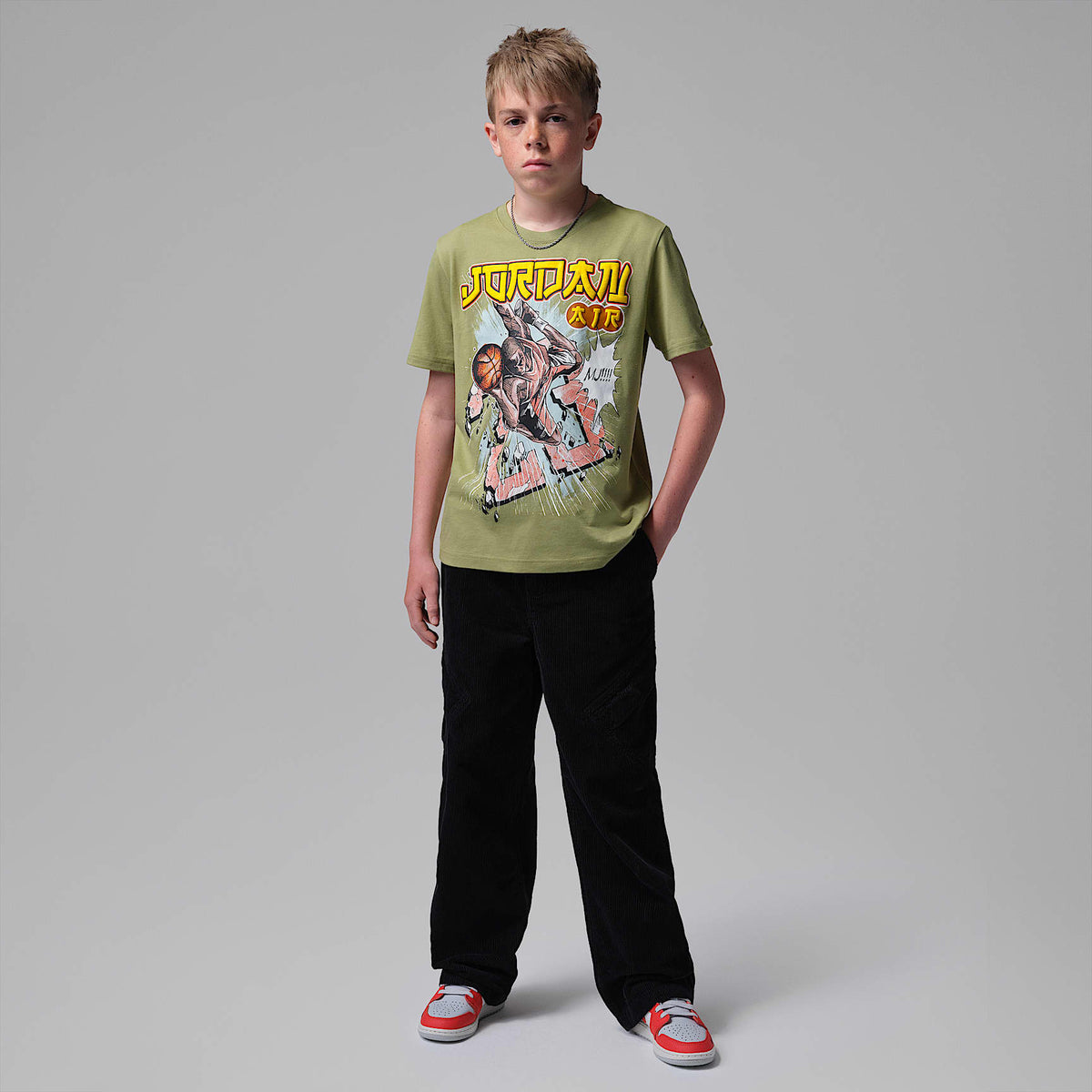 Playera Brooklyn Shattered Backboard para niños talla grande Jordan – Caimán – vista 6