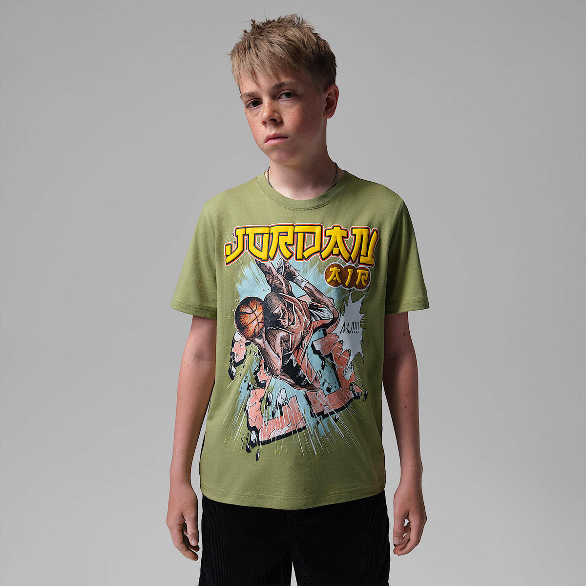 Playera Brooklyn Shattered Backboard para niños talla grande Jordan – Caimán – vista 1