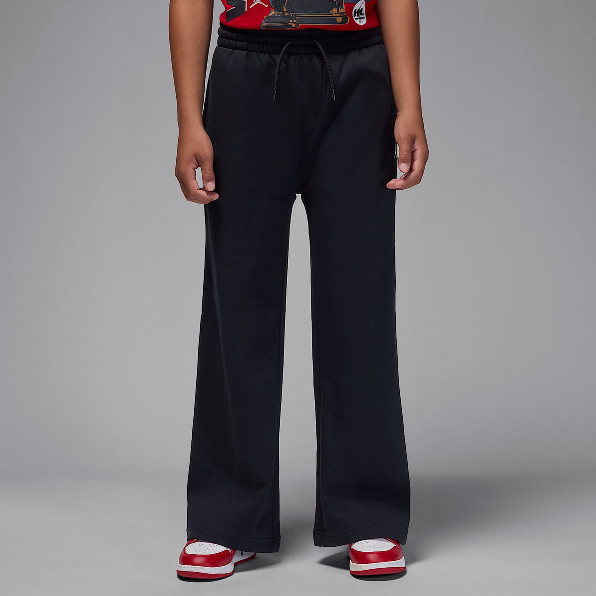 Pants de tejido Fleece Open para niños talla grande Jordan Brooklyn Essentials – Negro – vista 1
