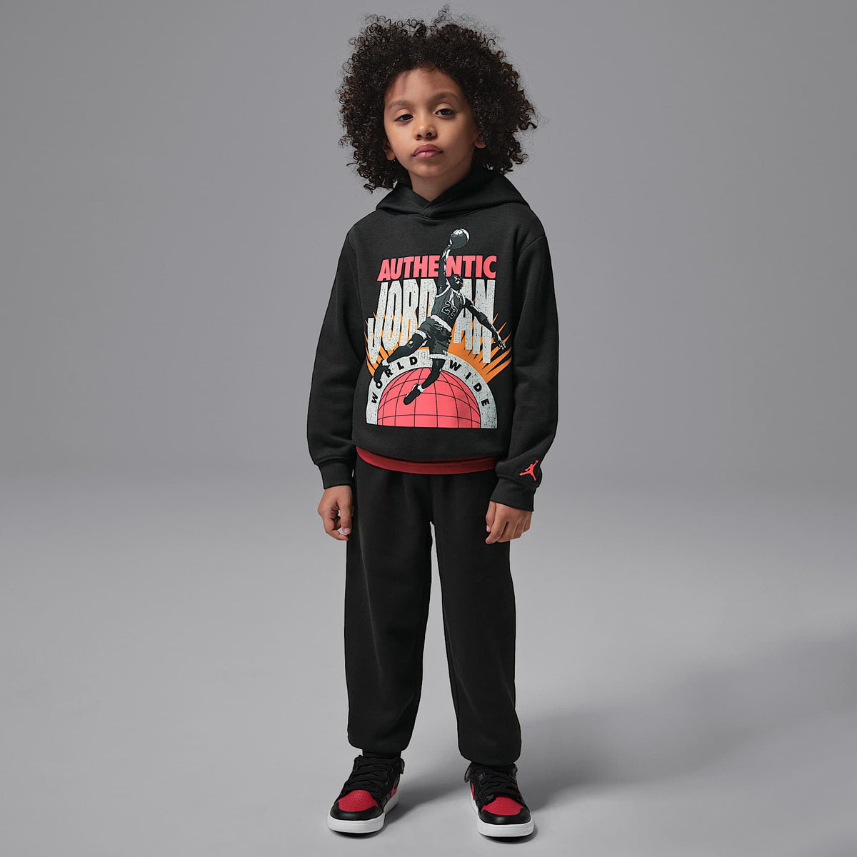 Conjunto de sudadera sin cierre de 2 piezas AJ6 para niños talla pequeña Jordan Brooklyn Fleece – Sombrío apagado – vista 1