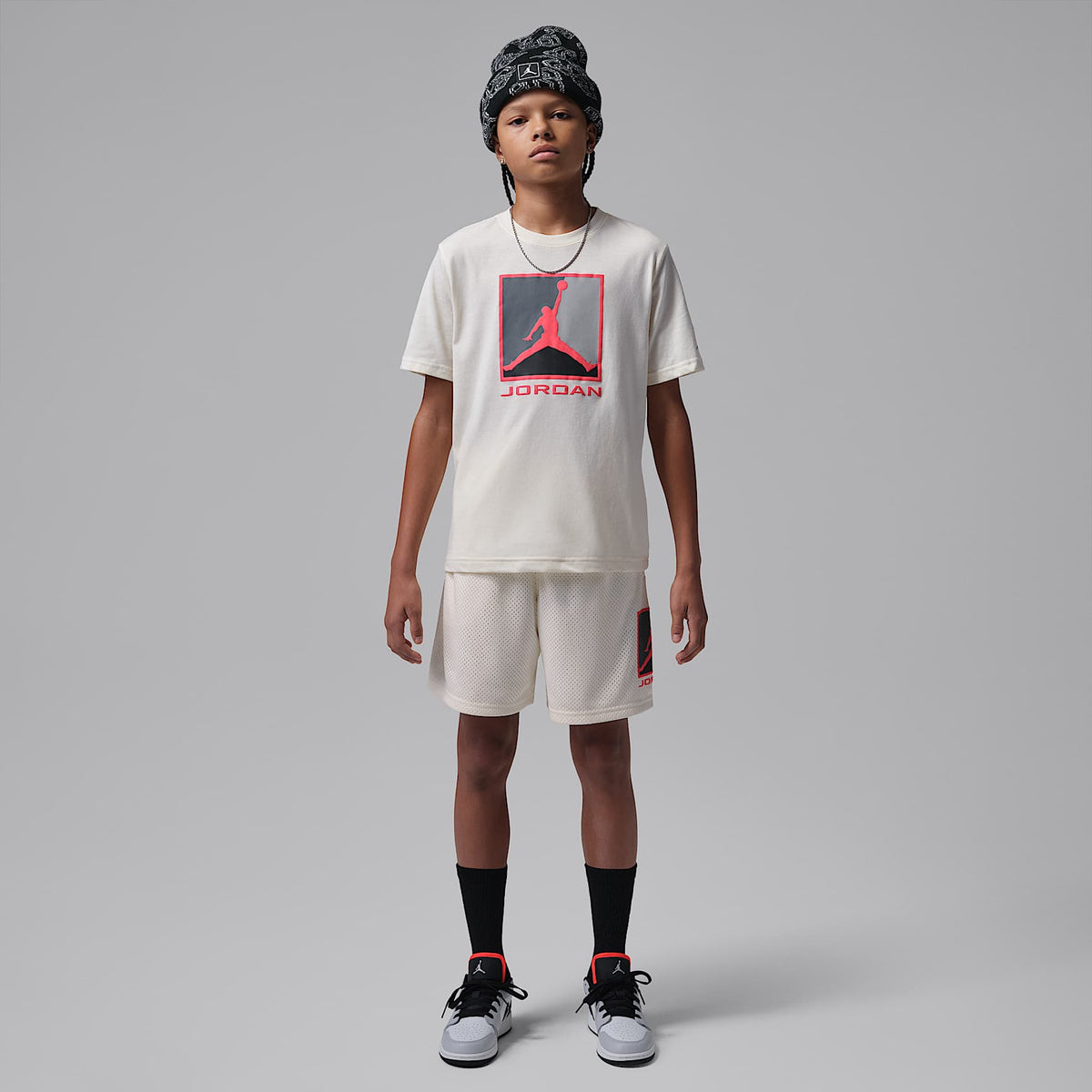 Shorts de malla Brooklyn Baseline para niños talla grande Jordan – Marrón – vista 6