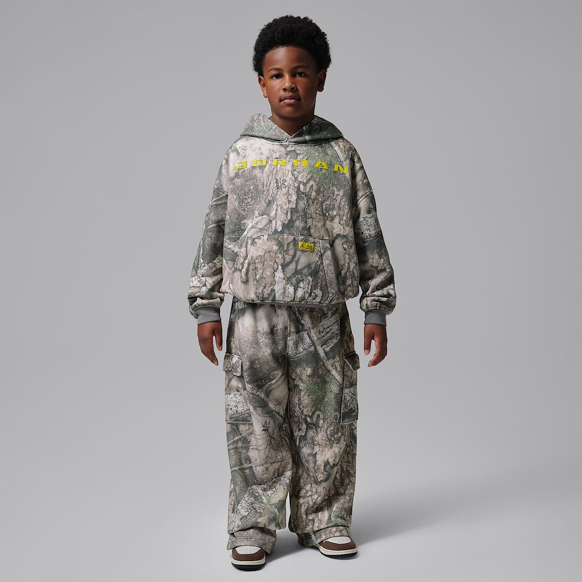 Sudadera con gorro sin cierre de tejido Fleece Jordan Brooklyn Realtree para niños talla grande – Cisne – vista 7