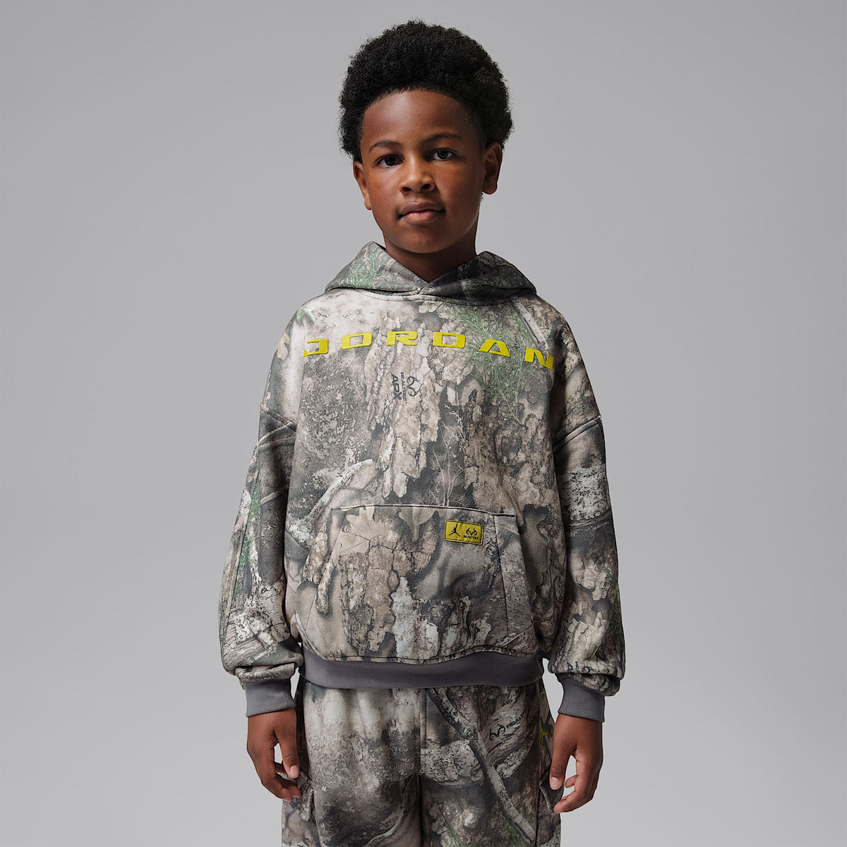 Sudadera con gorro sin cierre de tejido Fleece Jordan Brooklyn Realtree para niños talla grande – Cisne – vista 1