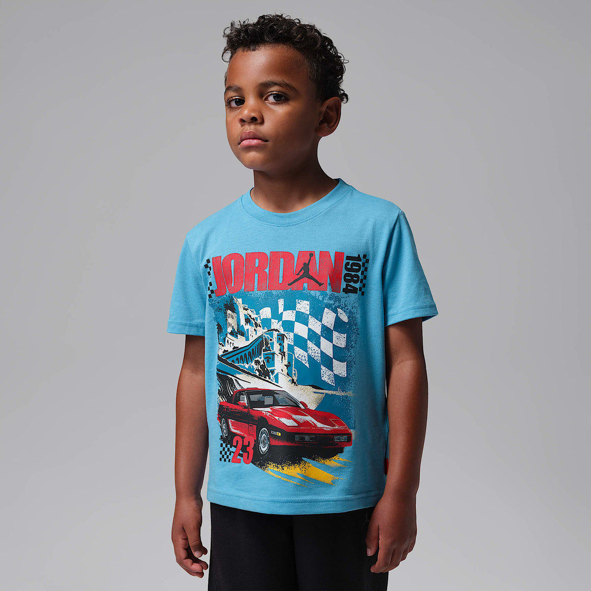 Playera Brooklyn Auto '84 para niños talla pequeña Jordan – Azul extremo – vista 1