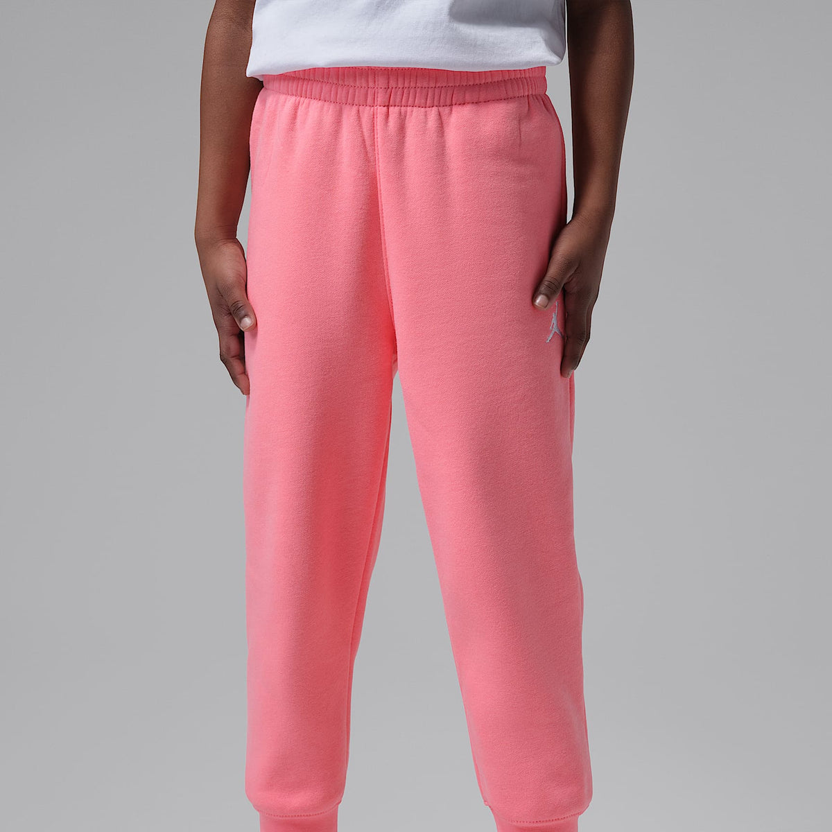 Conjunto de dos piezas de sudadera Jordan Brooklyn Fleece para niños talla pequeña – Rosa mirada – vista 6