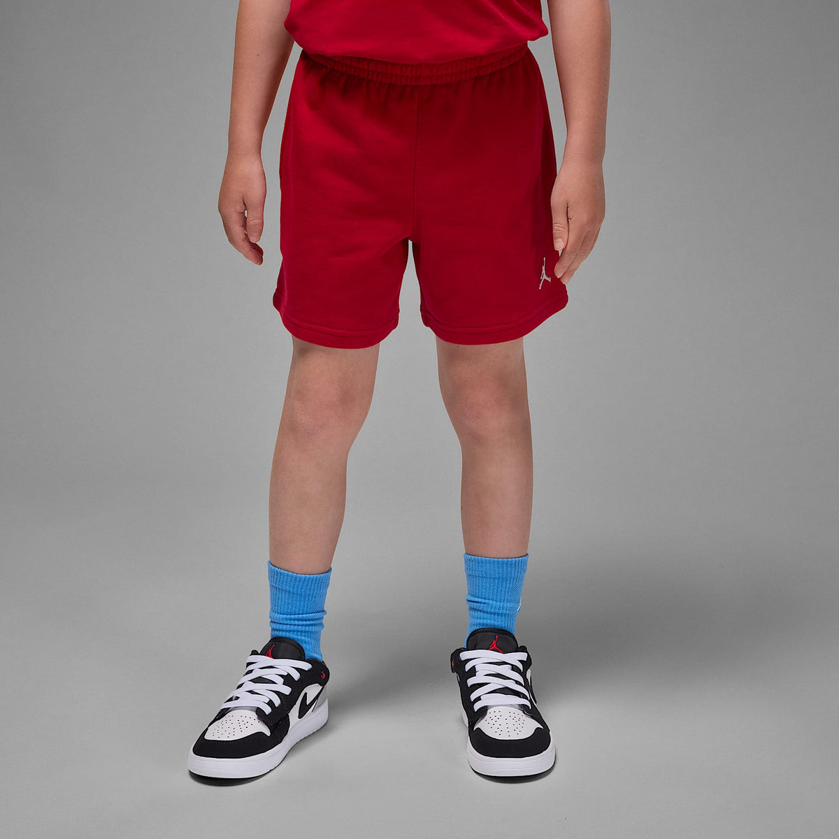 Conjunto de shorts de 2 piezas de French Terry Jordan Brooklyn Essentials para preescolar – Rojo gimnasio – vista 6