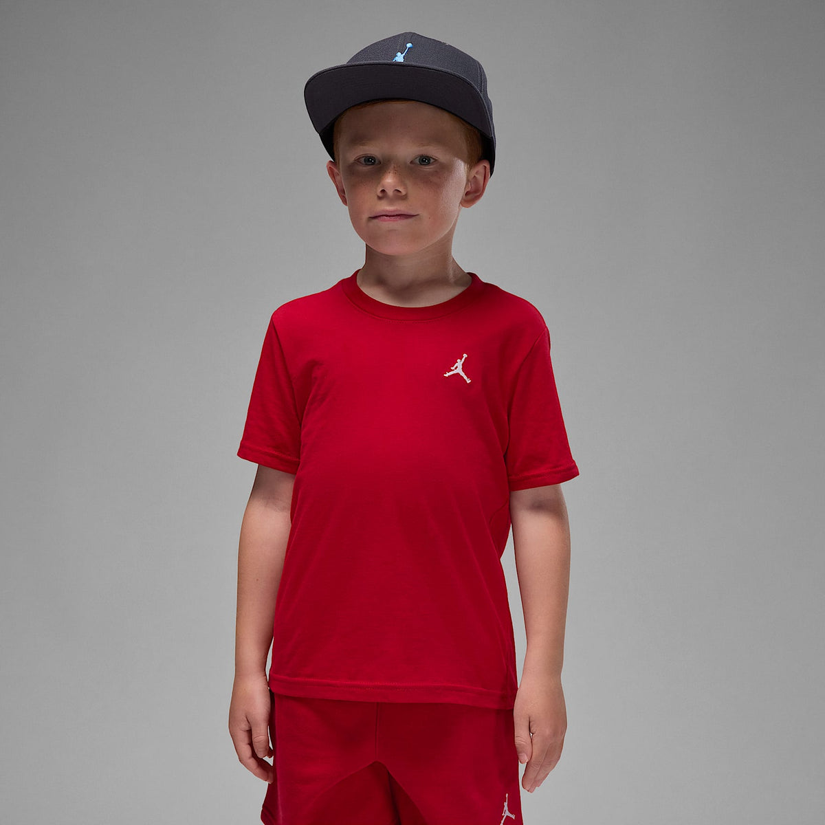 Conjunto de shorts de 2 piezas de French Terry Jordan Brooklyn Essentials para preescolar – Rojo gimnasio – vista 3