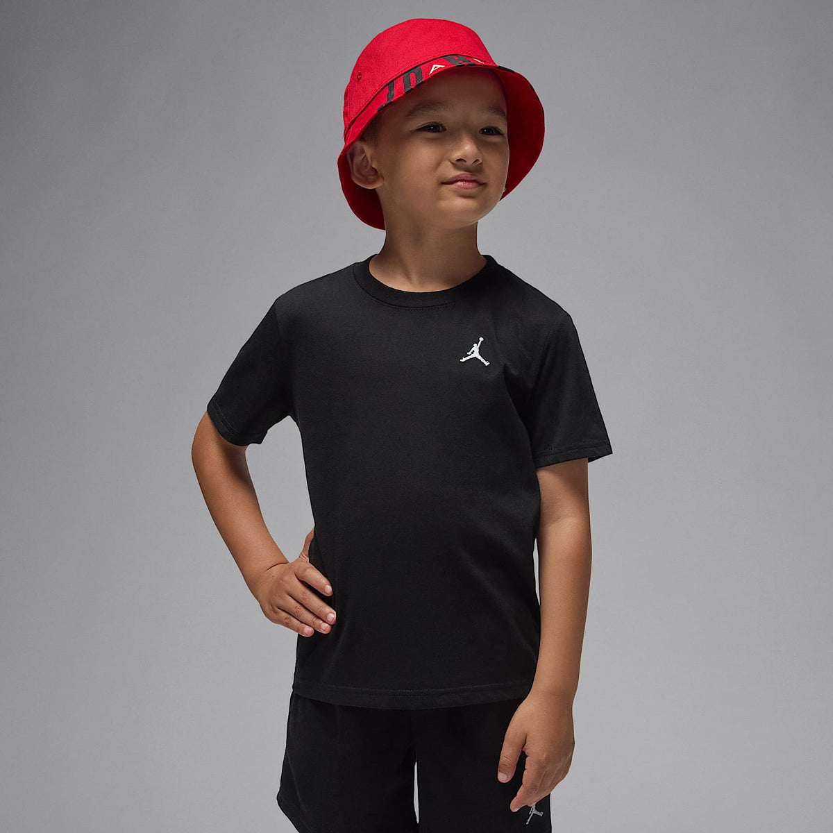 Conjunto de shorts de 2 piezas de French Terry Jordan Brooklyn Essentials para preescolar – Negro – vista 3