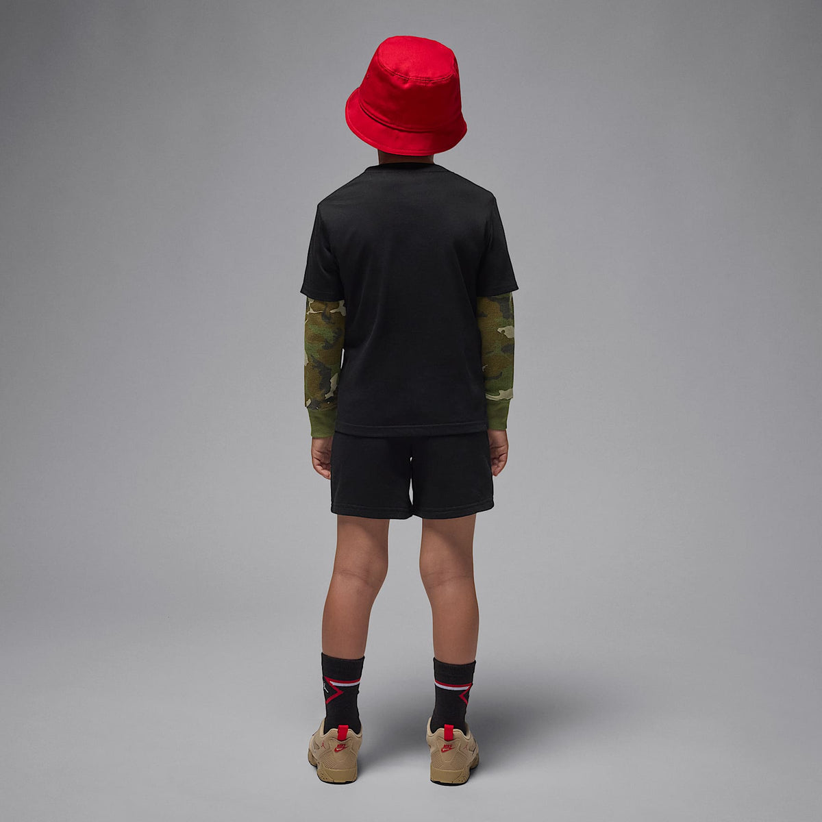 Conjunto de shorts de 2 piezas de French Terry Jordan Brooklyn Essentials para preescolar – Negro – vista 2