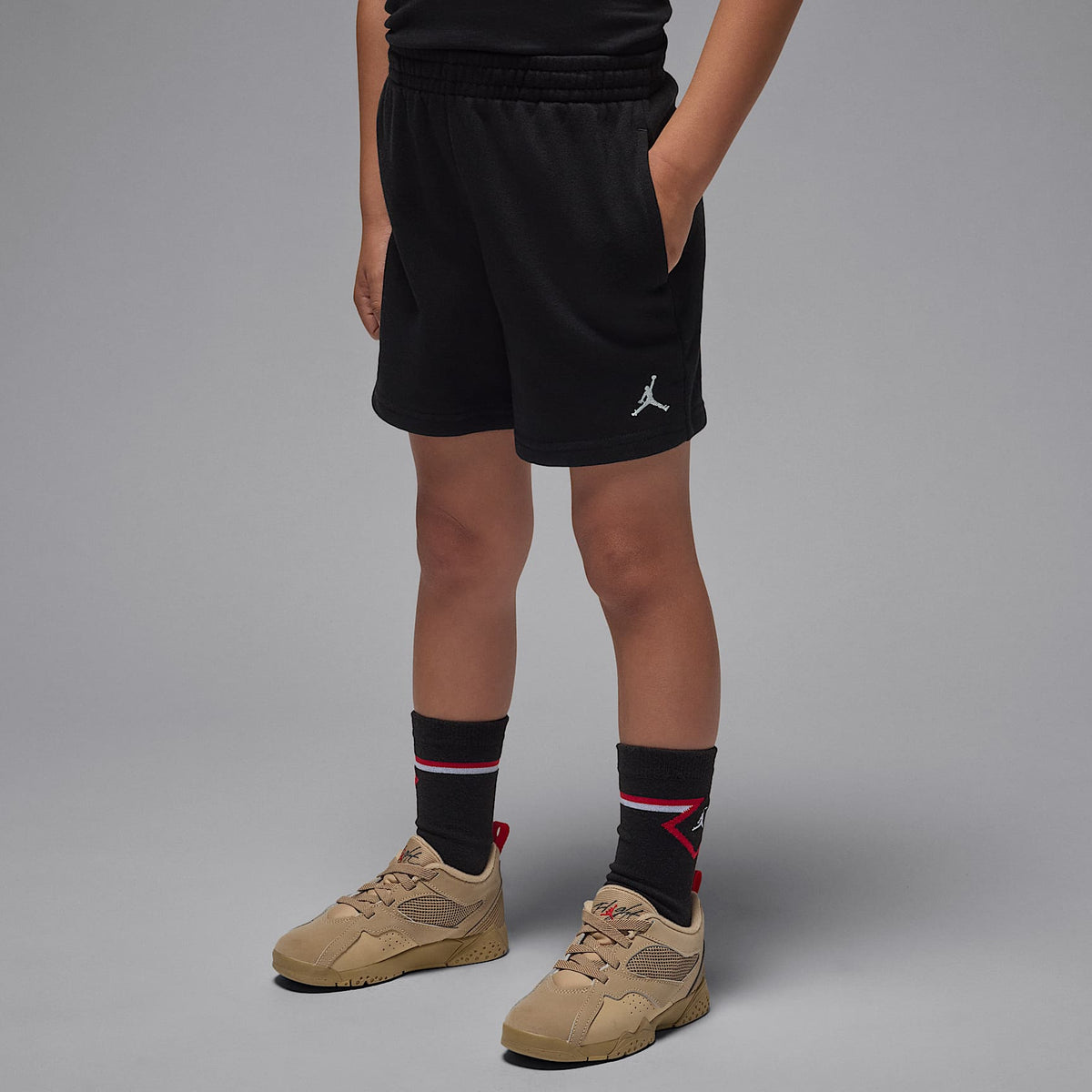 Conjunto de shorts de 2 piezas de French Terry Jordan Brooklyn Essentials para preescolar – Negro – vista 6