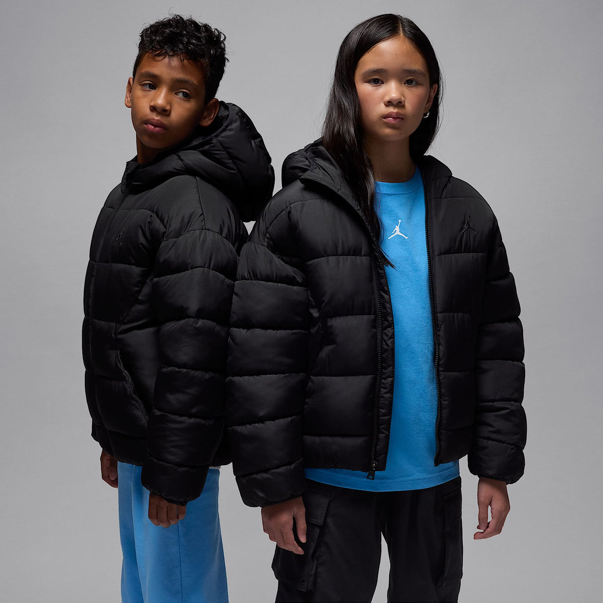 Chamarra acolchada Brooklyn para niños talla grande Jordan – Negro – vista 1