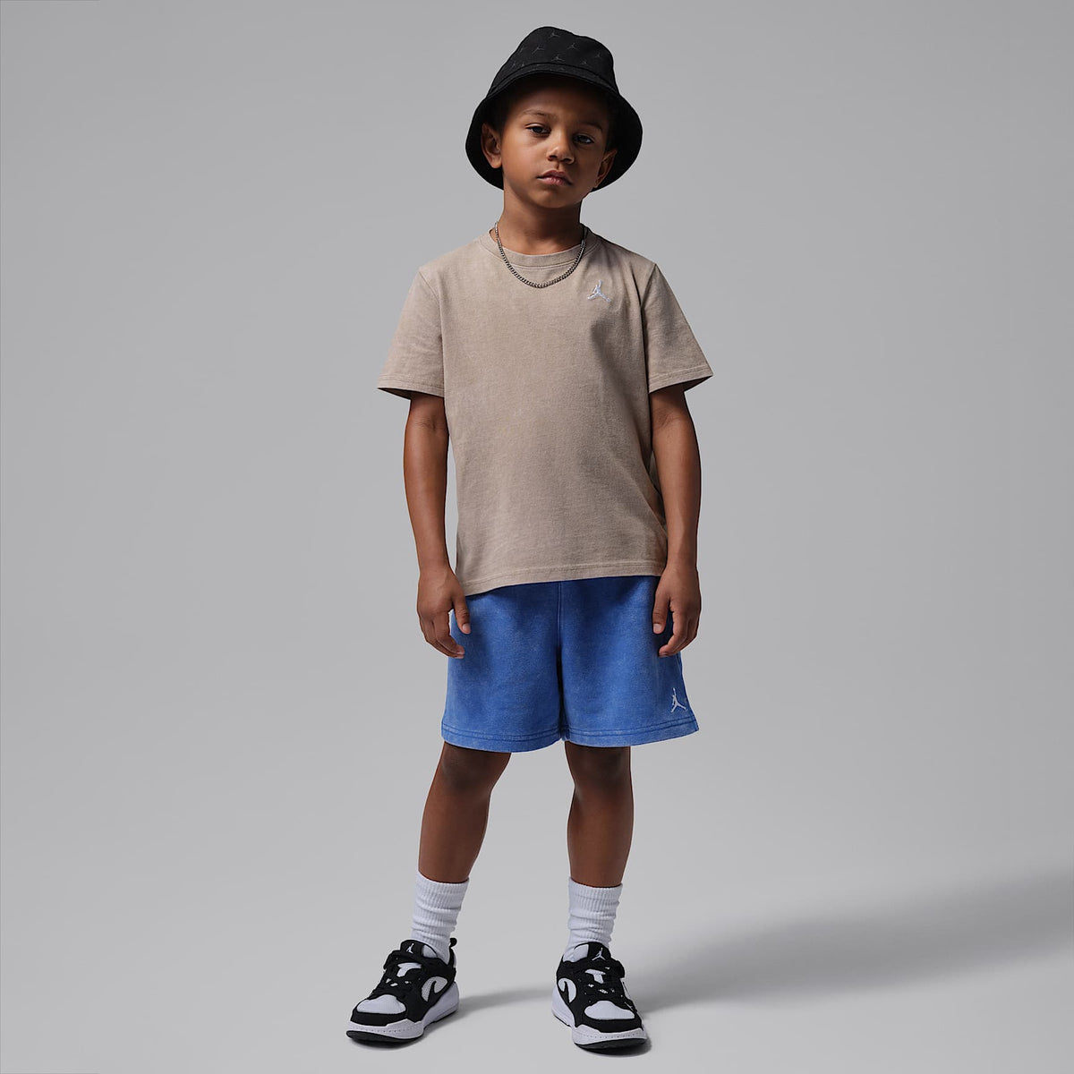Shorts de French Terry con efecto lavado Brooklyn para niños talla pequeña Jordan – Royal juego – vista 7
