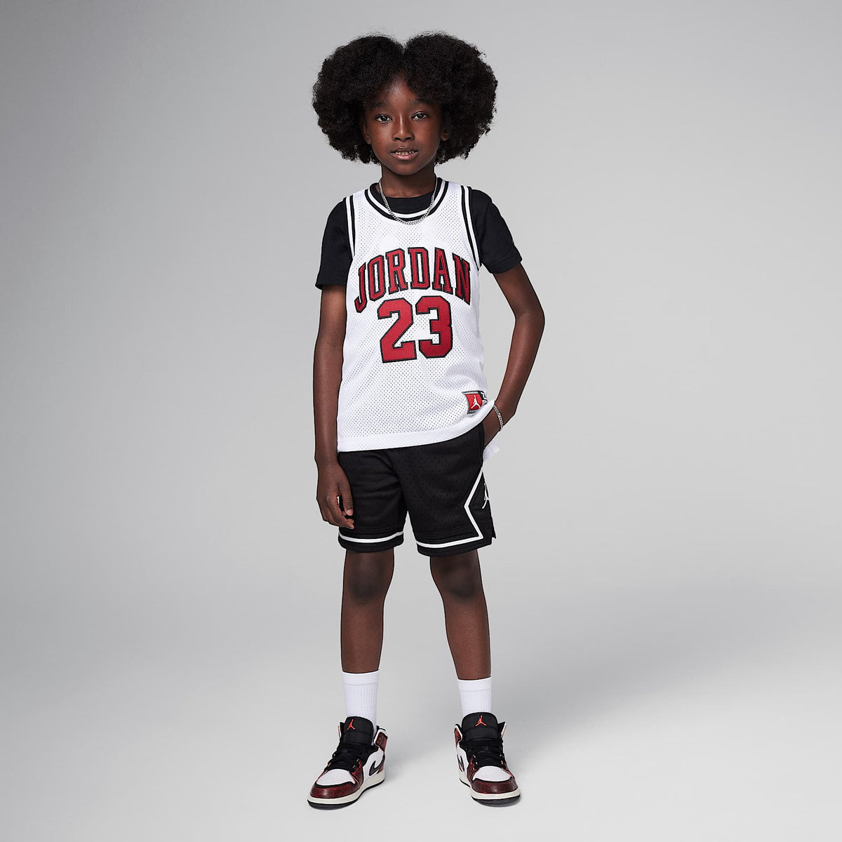 Shorts deportivos Dri-FIT con diseño de diamante para niños talla pequeña Jordan – Negro – vista 7