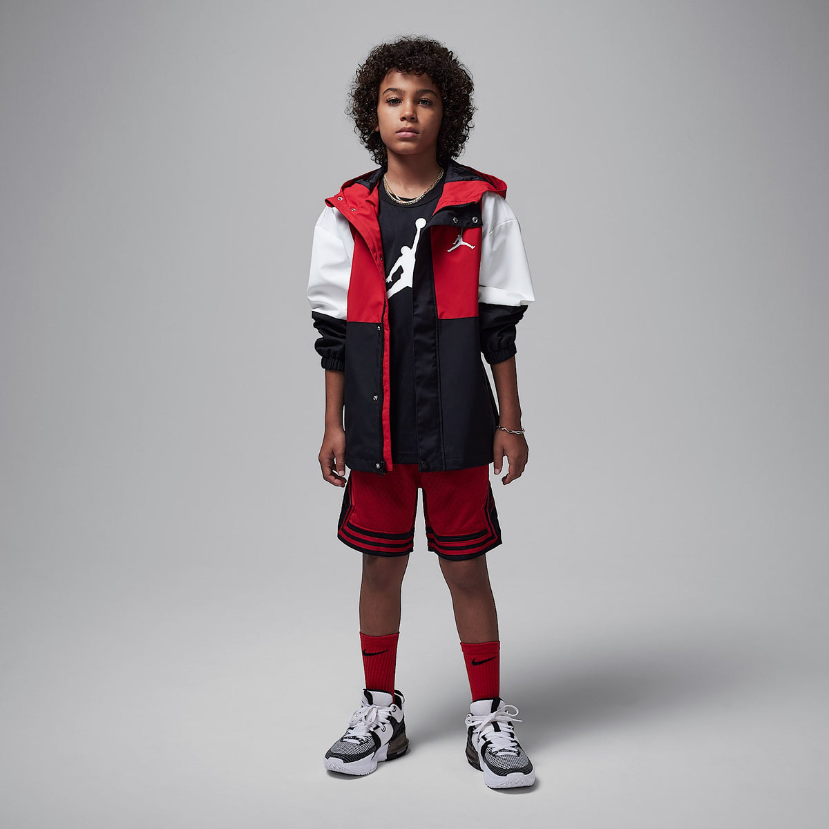 Shorts deportivos Diamond Dri-FIT para niños talla grande Jordan – Rojo gimnasio – vista 5