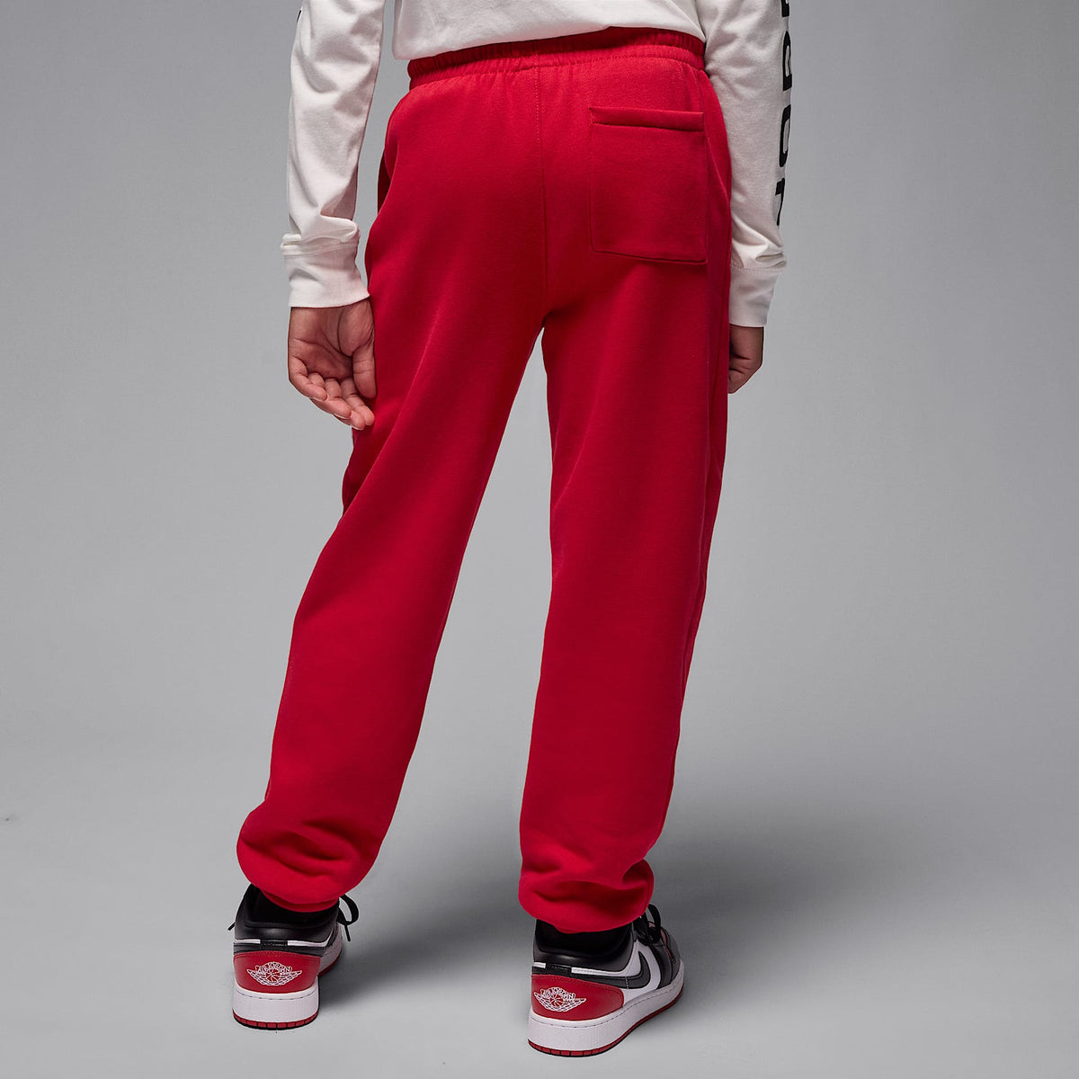 Pants de tejido Fleece Baseline para niños talla grande Jordan Essentials – Rojo – vista 2