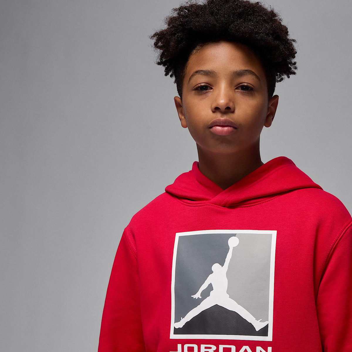 Sudadera con gorro sin cierre de tejido Fleece Baseline para niños talla grande Jordan Essentials – Rojo – vista 3
