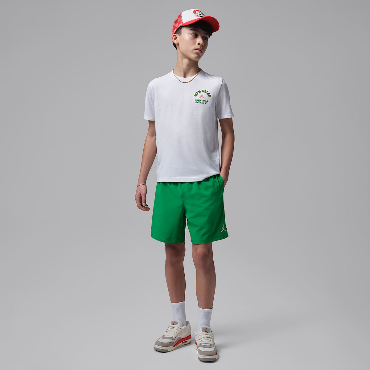 Shorts para jugar Jumpman de tejido Woven para niños talla grande Jordan – Verde suerte – vista 6