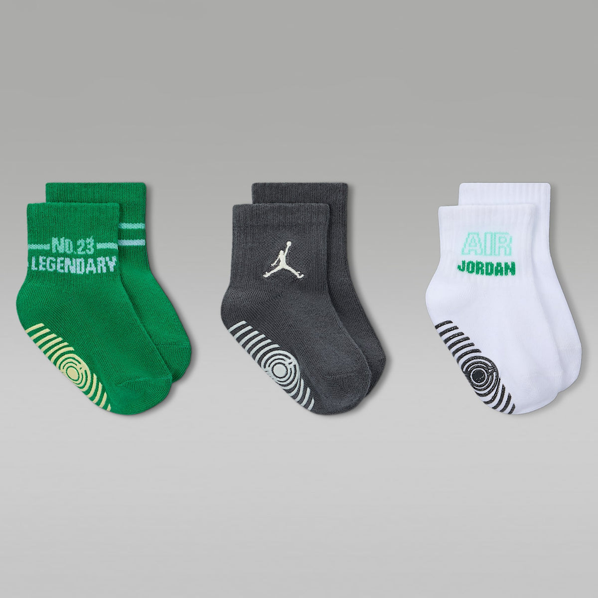 Calcetines de agarre para bebé Jordan Legendary (3 pares) – Verde suerte – vista 2