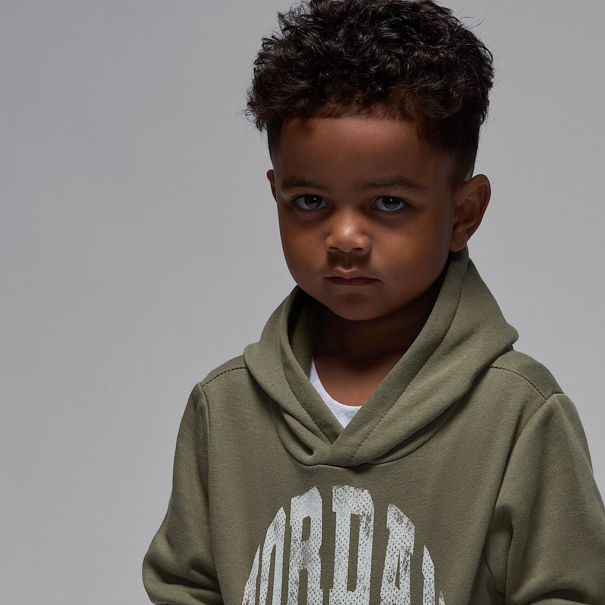 Conjunto de sudadera con gorro sin cierre con tejido Fleece de 2 piezas infantil Jordan MVP – Oliva medio – vista 4