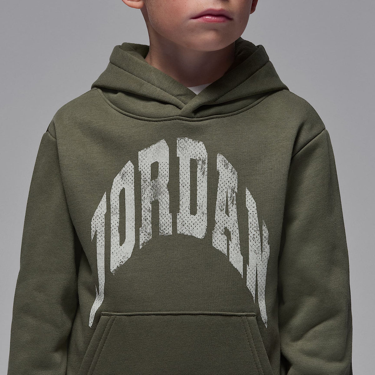 Conjunto de dos piezas de sudadera con gorro sin cierre de tejido Fleece para preescolar Jordan MVP – Oliva medio – vista 5