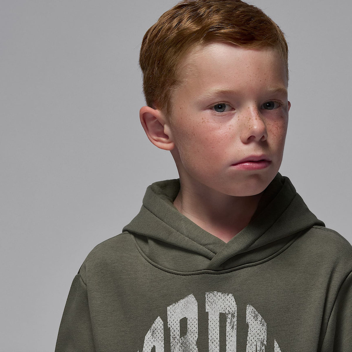 Conjunto de dos piezas de sudadera con gorro sin cierre de tejido Fleece para preescolar Jordan MVP – Oliva medio – vista 4
