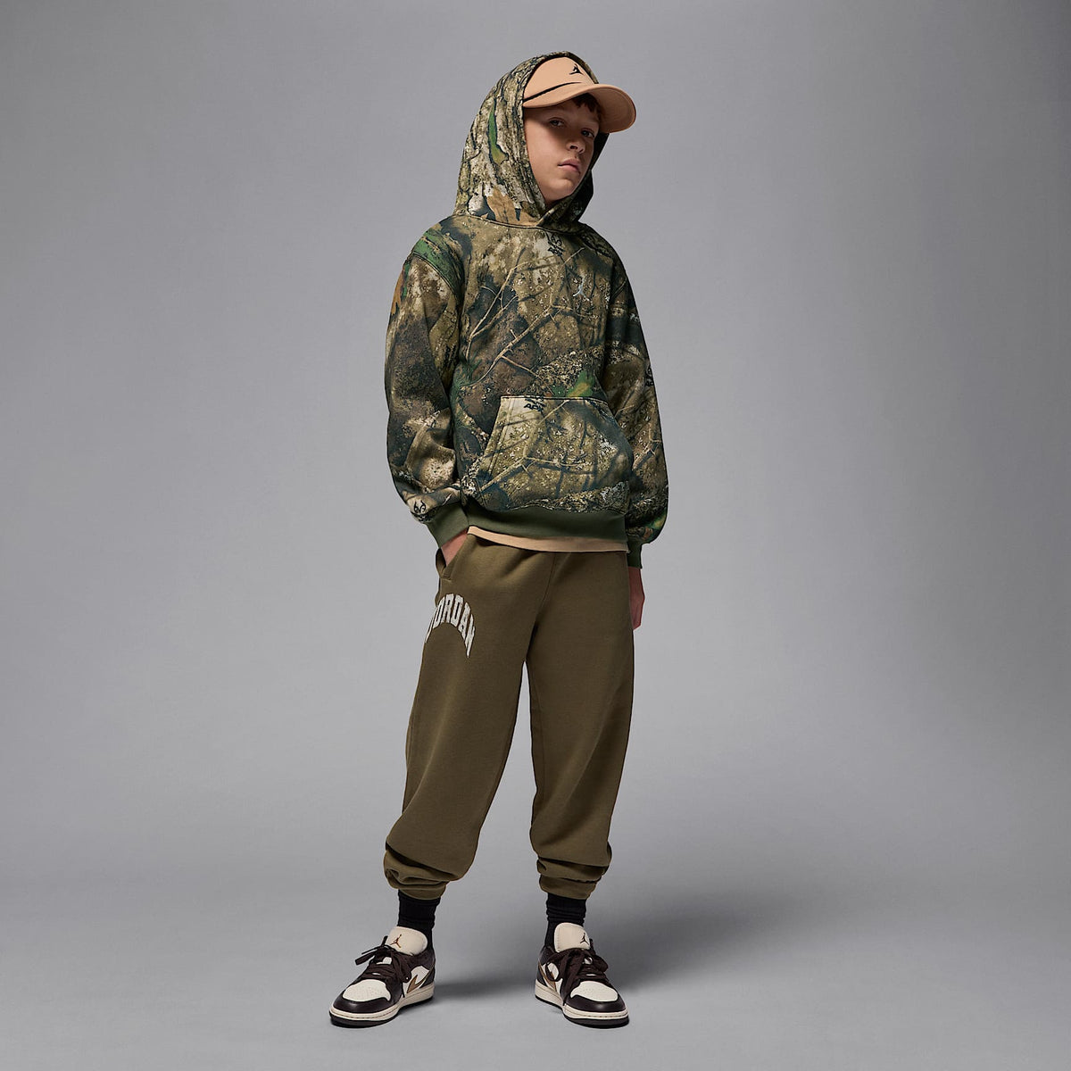 Sudadera con gorro sin cierre Realtree para niños talla grande Jordan – Oliva medio – vista 7