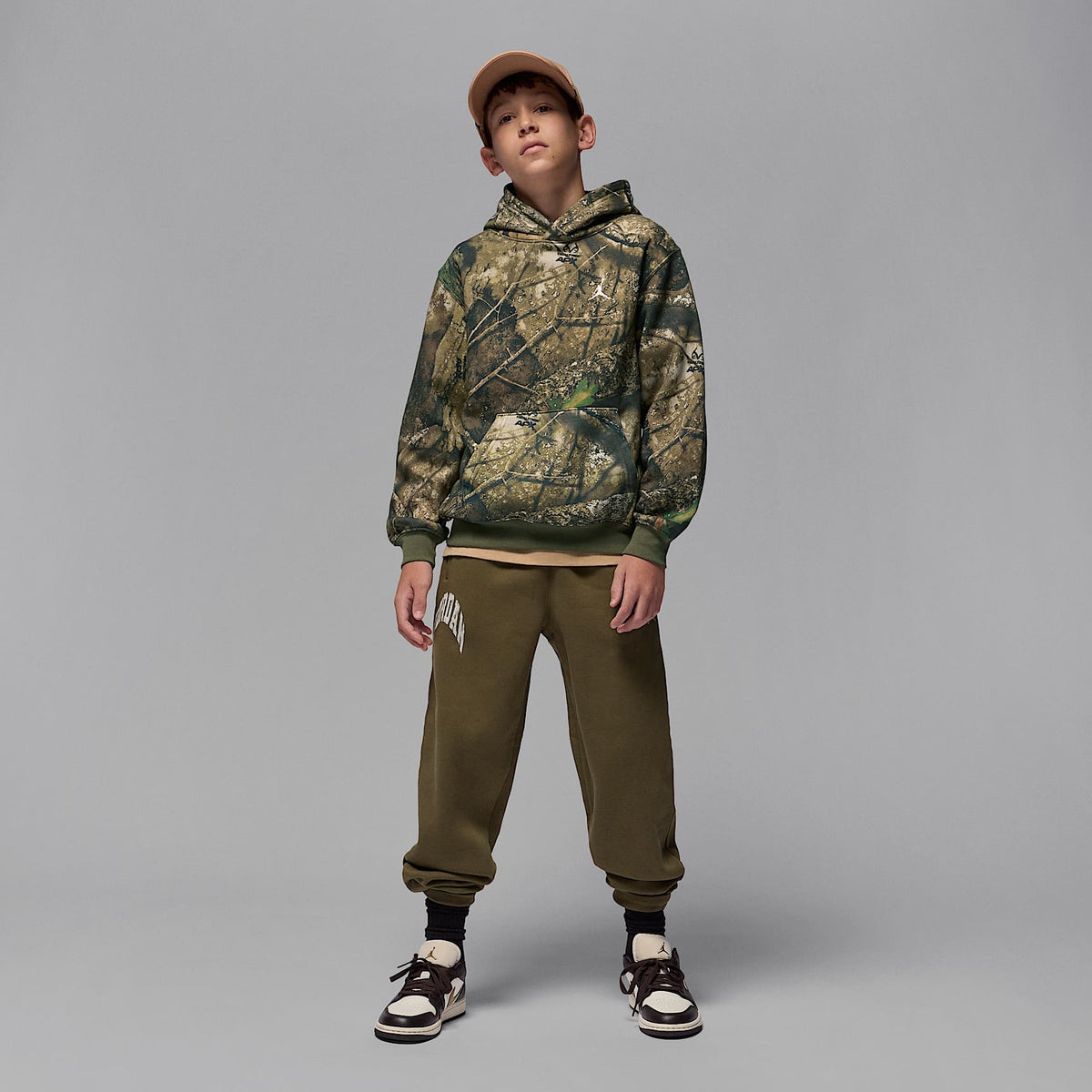 Sudadera con gorro sin cierre Realtree para niños talla grande Jordan – Oliva medio – vista 8