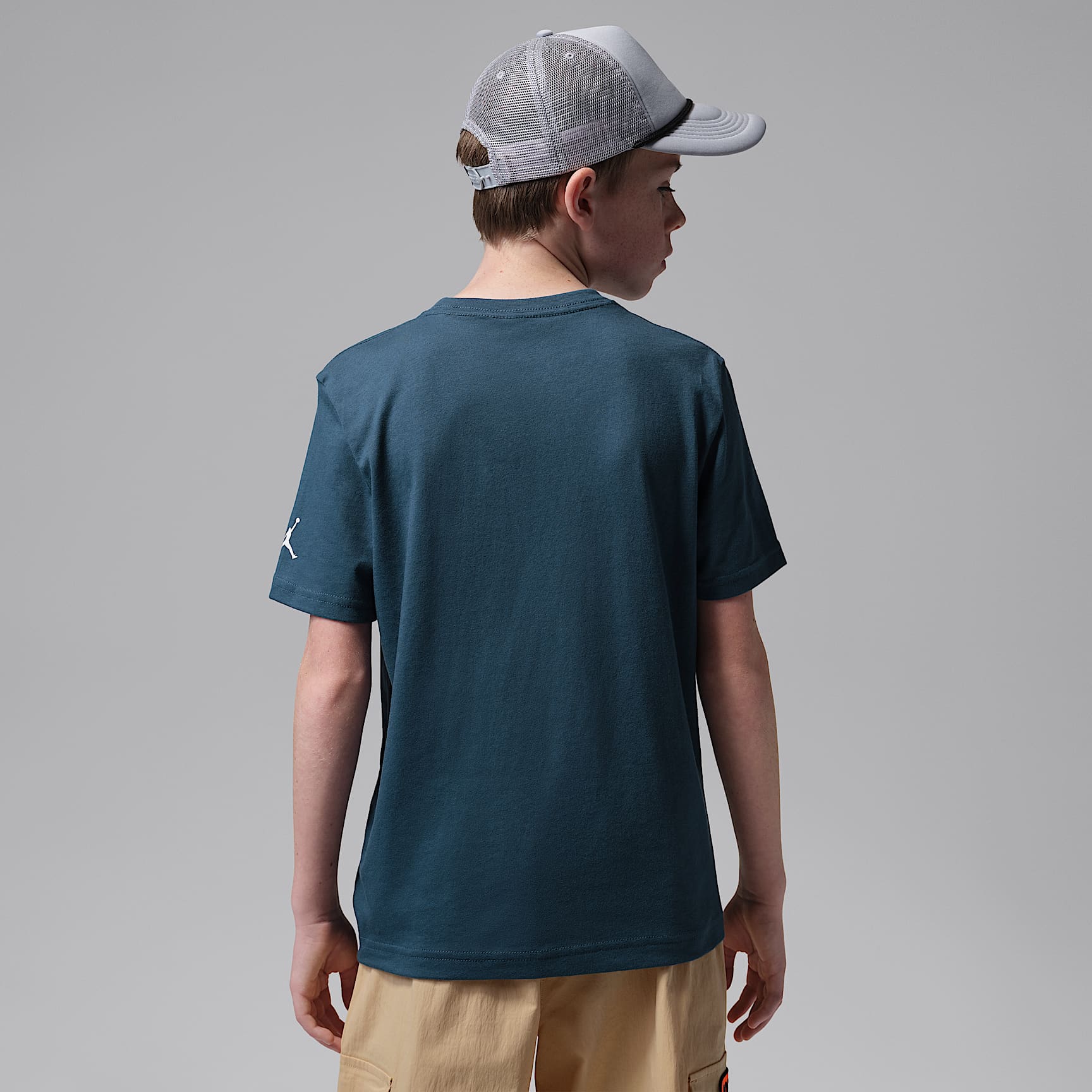 Playera bordada para niños talla grande Jordan – Azul escuadrón – vista 2