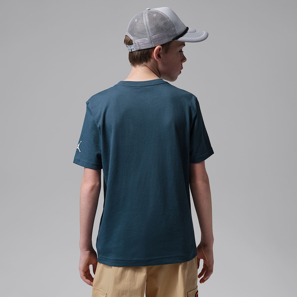 Playera bordada para niños talla grande Jordan – Azul escuadrón – vista 2