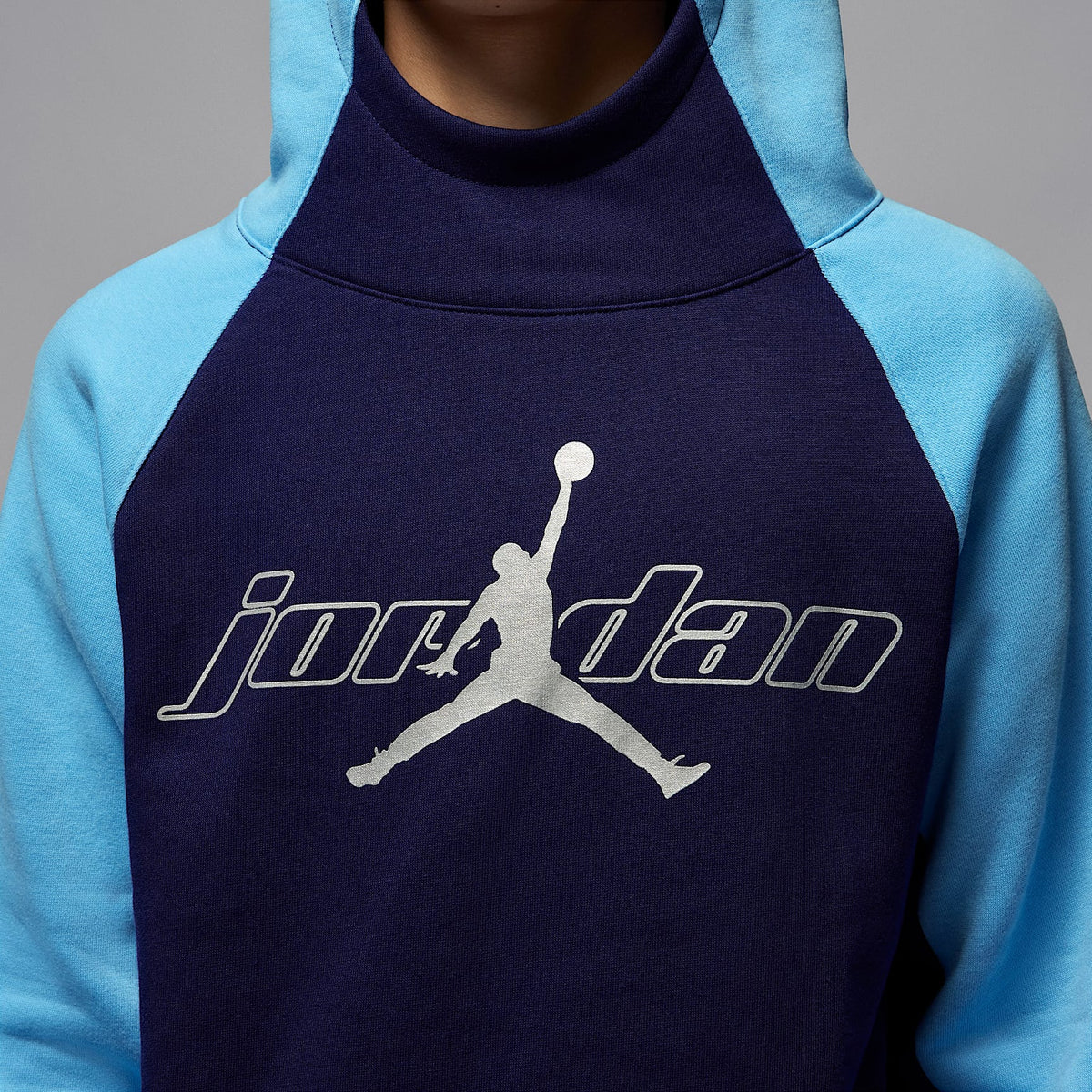 Sudadera con gorro sin cierre de tejido Fleece para niños talla grande Jordan Mountainside – Azul vacío – vista 4