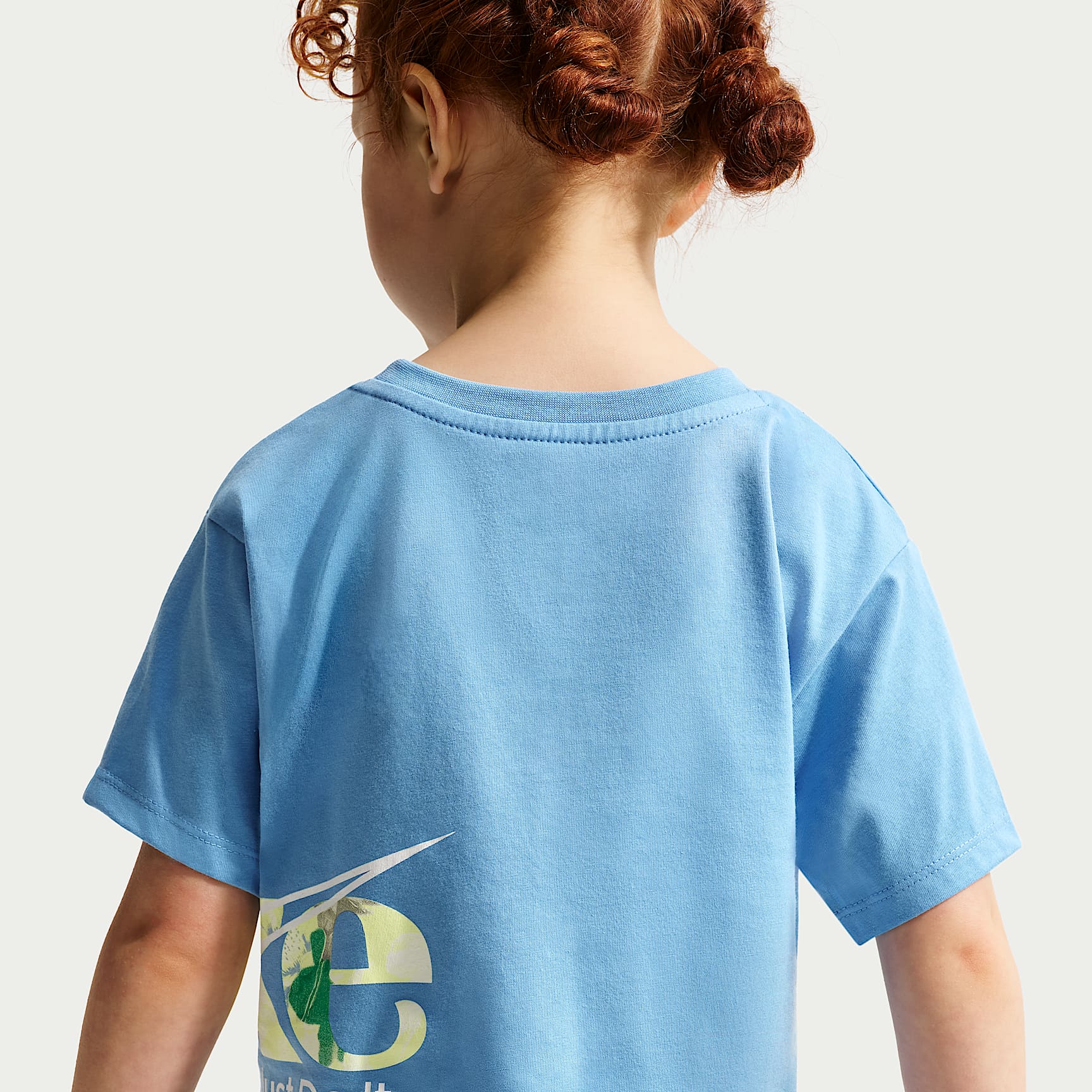 Playera de corte cuadrado infantil Nike Move With Nature – Azul – vista 2