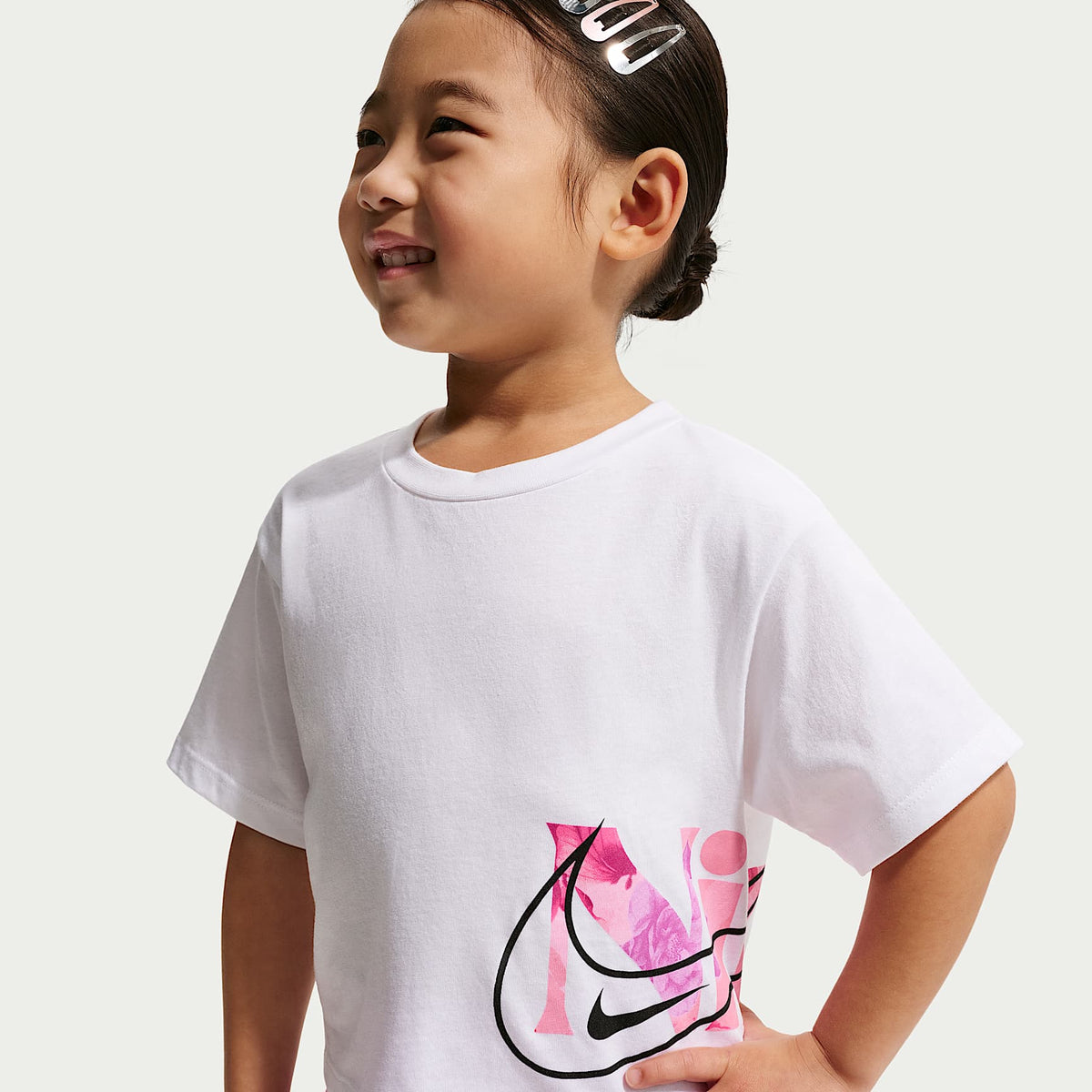 Playera de corte cuadrado infantil Nike Move With Nature – Blanco – vista 1