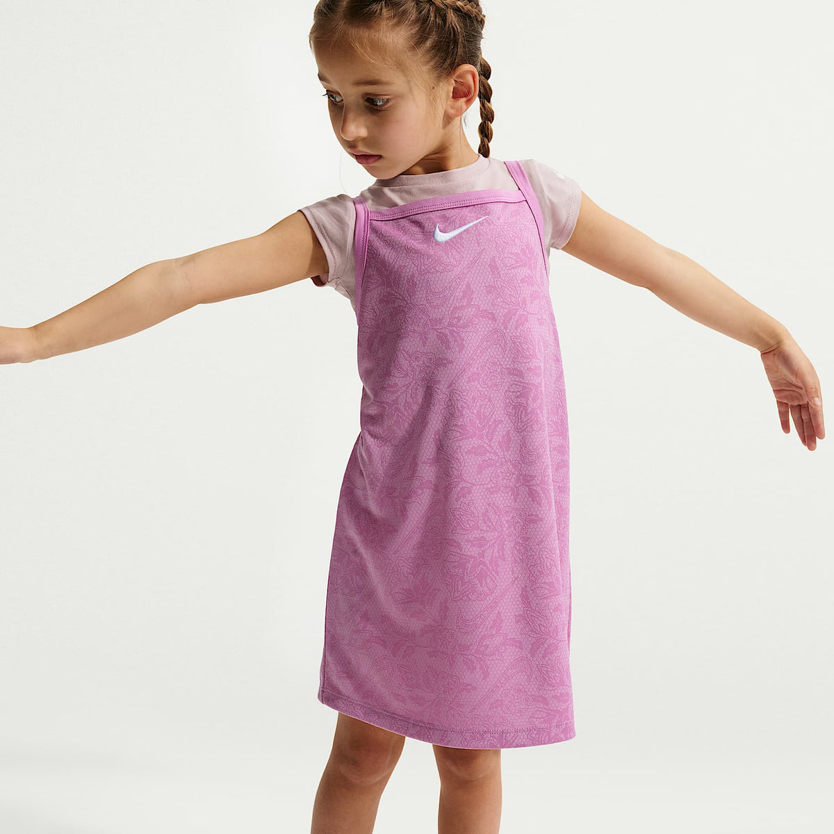 Conjunto de vestido de 2 piezas para niños talla pequeña Nike Move With Nature – Morado – vista 7