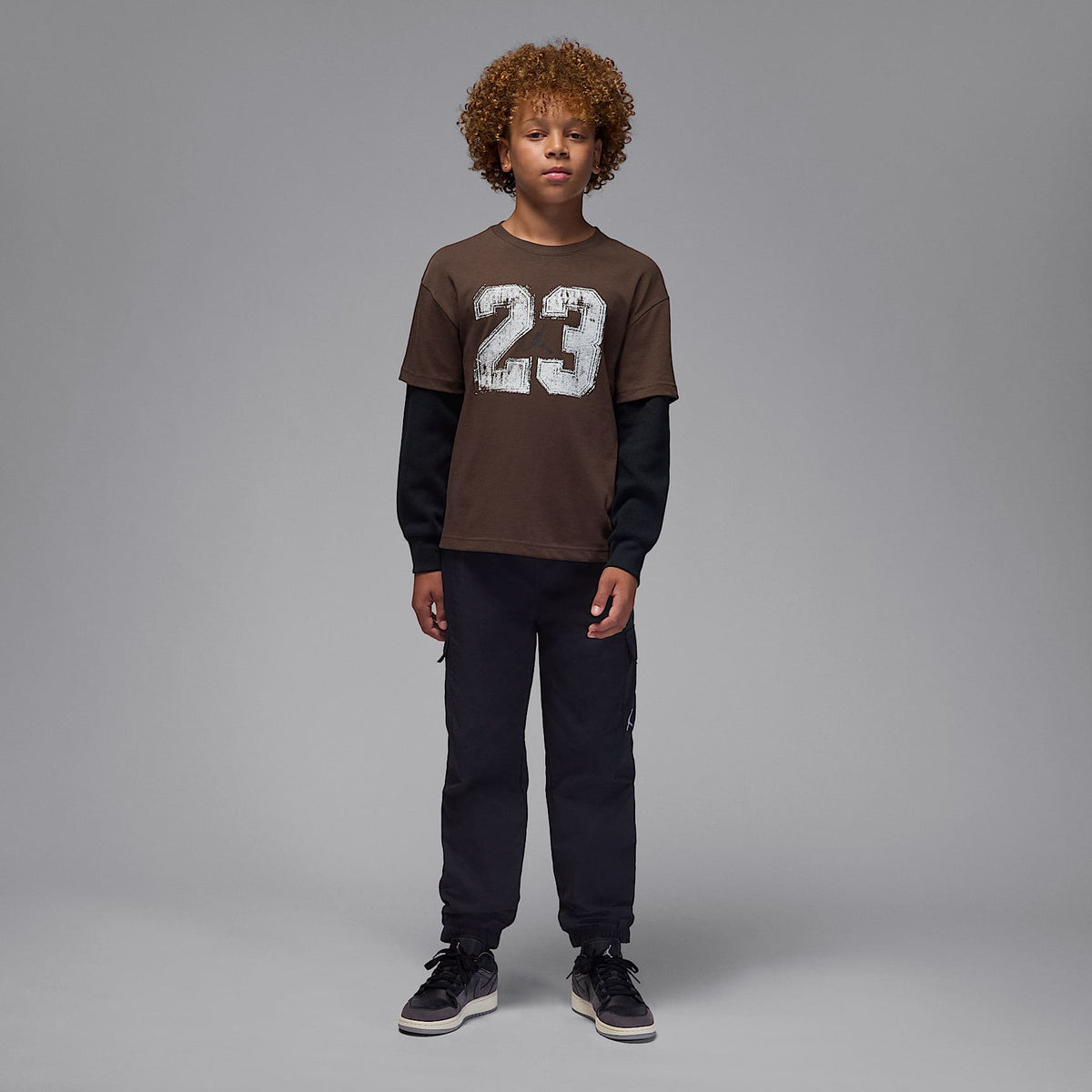 Playera de dos capas para niños talla grande Jordan MVP – Marrón barroco – vista 6