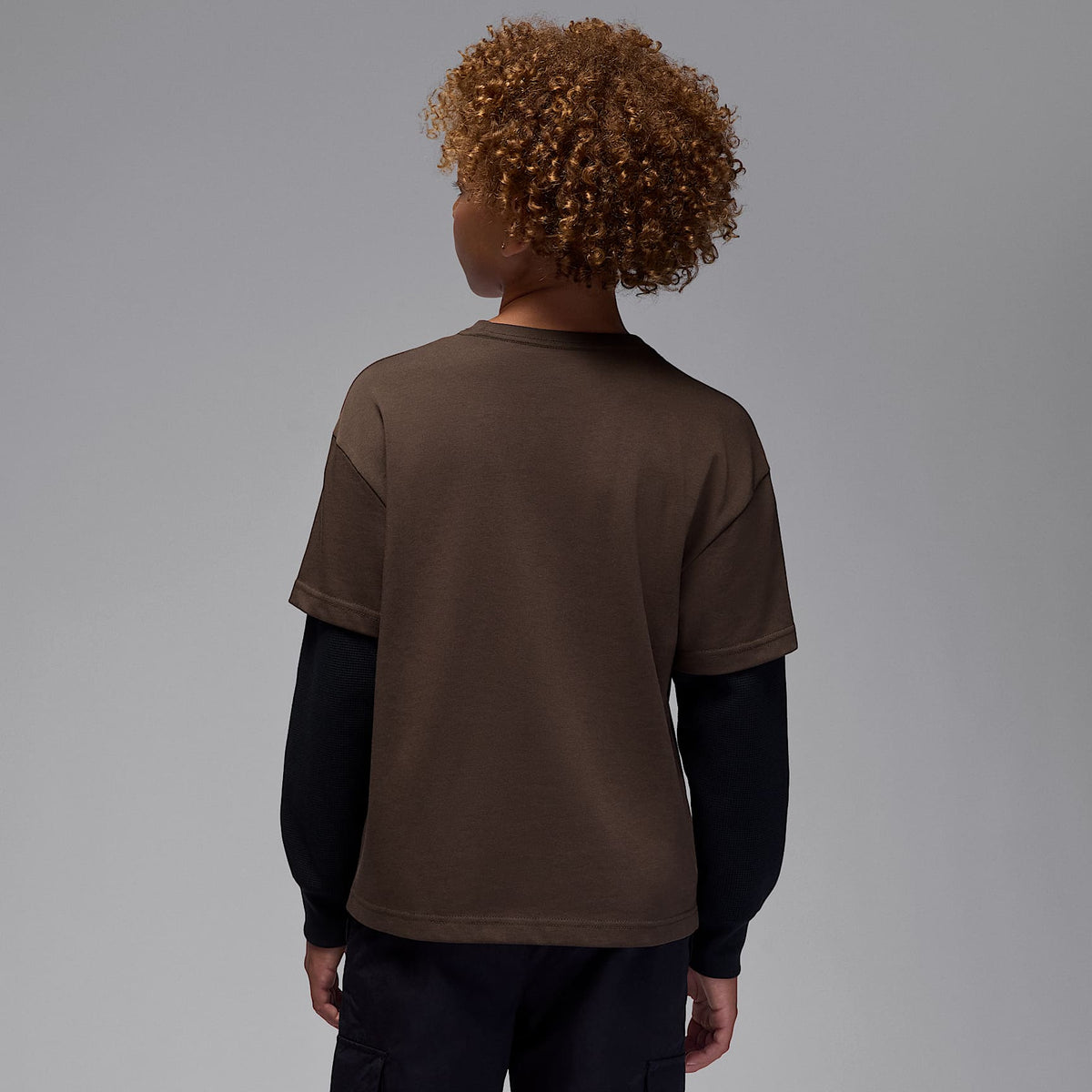 Playera de dos capas para niños talla grande Jordan MVP – Marrón barroco – vista 2