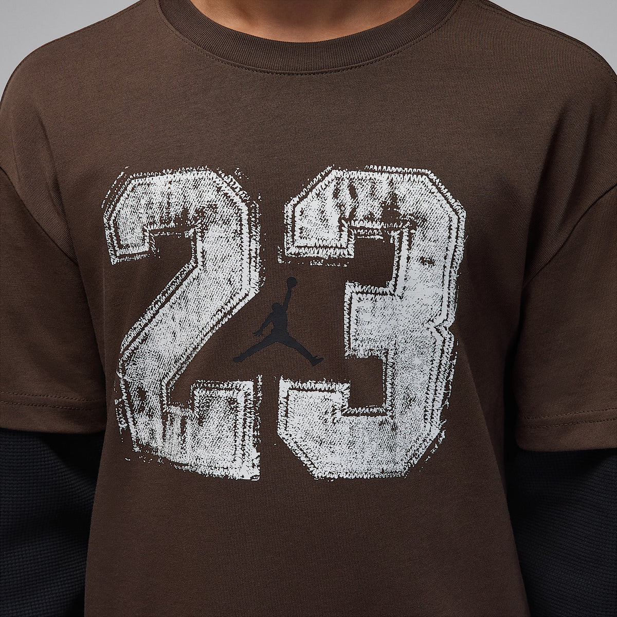 Playera de dos capas para niños talla grande Jordan MVP – Marrón barroco – vista 4