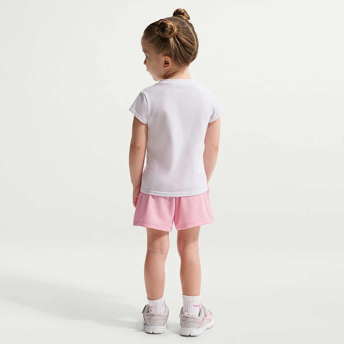 Conjunto de shorts de dos piezas de malla infantil Nike Move With Nature – Rosa suave medio – vista 7