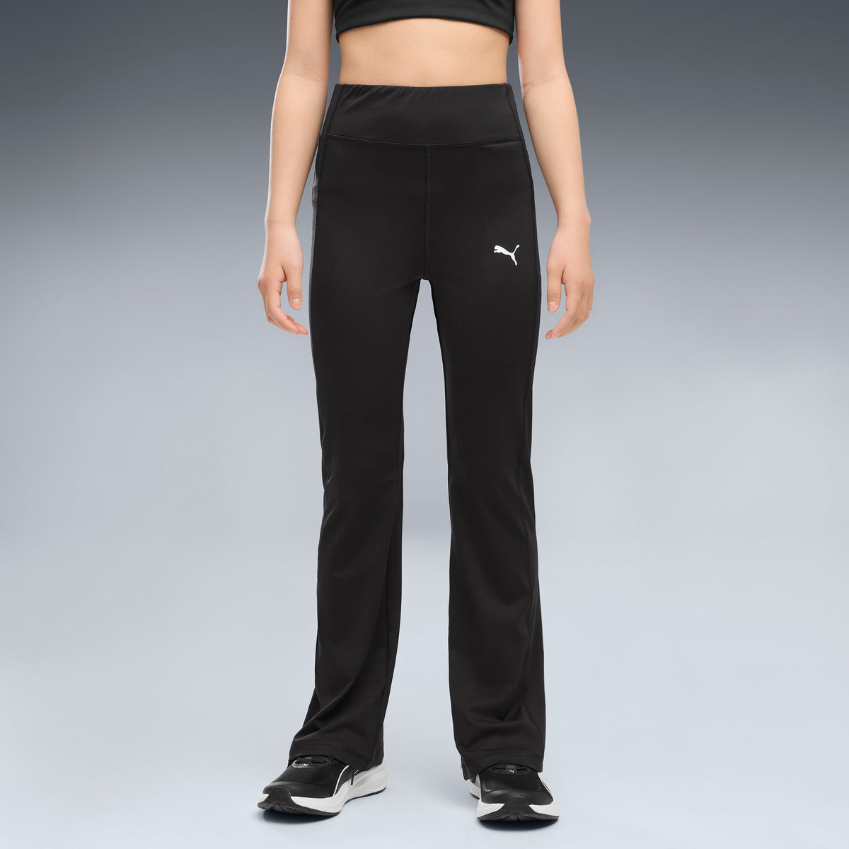Mallas acampanadas de cintura alta para entrenamiento juveniles Train All Day – PUMA BLACK – vista 3