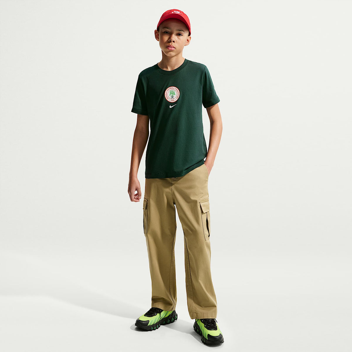 Playera de fútbol Nike para niños talla grande Nigeria – Verde pro – vista 4