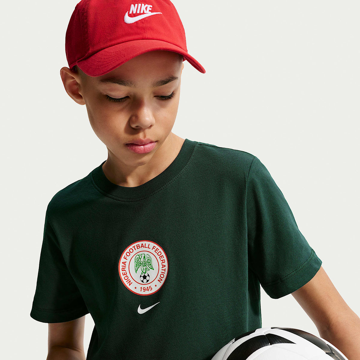 Playera de fútbol Nike para niños talla grande Nigeria – Verde pro – vista 3