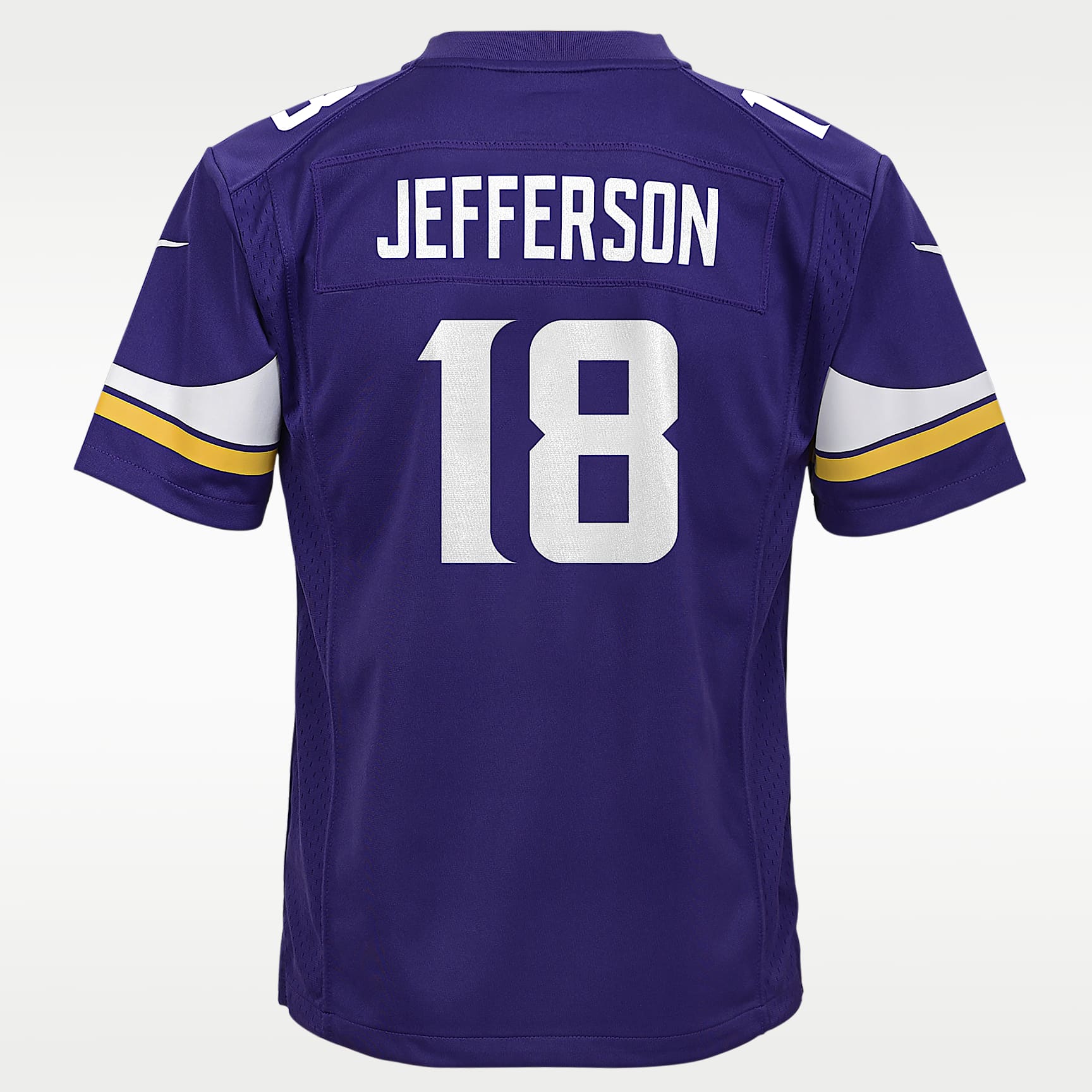 Jersey Nike de la NFL Game para niños talla grande Justin Jefferson Minnesota Vikings 2024 – Morado – vista 2