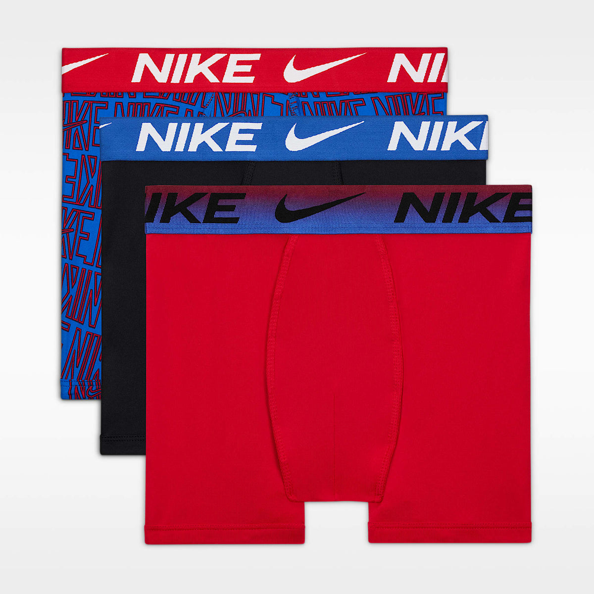 Ropa interior masculina Dri-FIT con microestampado para niños talla grande (paquete de 3) Nike – Rojo universitario – vista 1