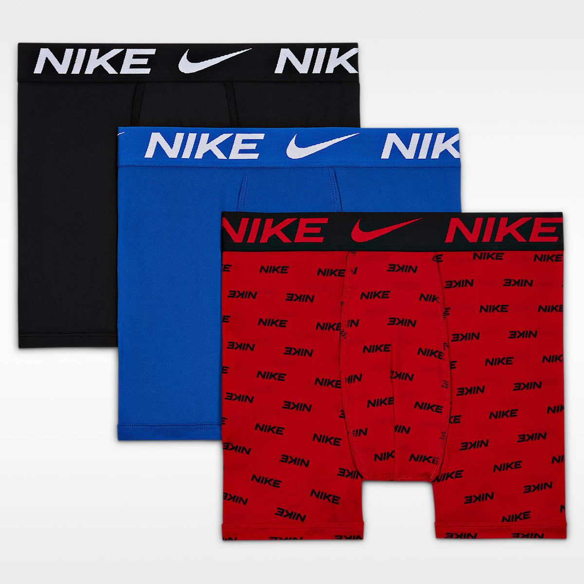 Ropa interior masculina Dri-FIT con microestampado para niños talla grande (paquete de 3) Nike – Multicolor/Rojo universitario – vista 1