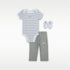 Conjunto de 3 piezas de body, pants y calcetines de felpa para bebé Nike – Gris oscuro jaspeado – vista 1