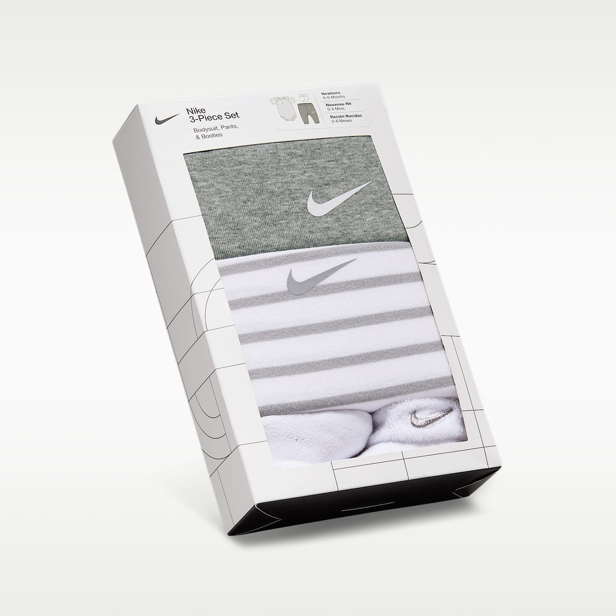 Conjunto de 3 piezas de body, pants y calcetines de felpa para bebé Nike – Gris oscuro jaspeado – vista 4