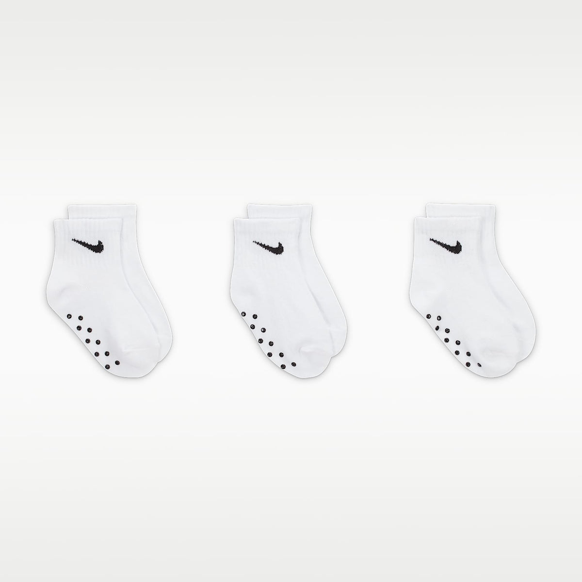 Calcetines antideslizantes Core Swoosh para bebé (3 pares) Nike – Blanco – vista 2