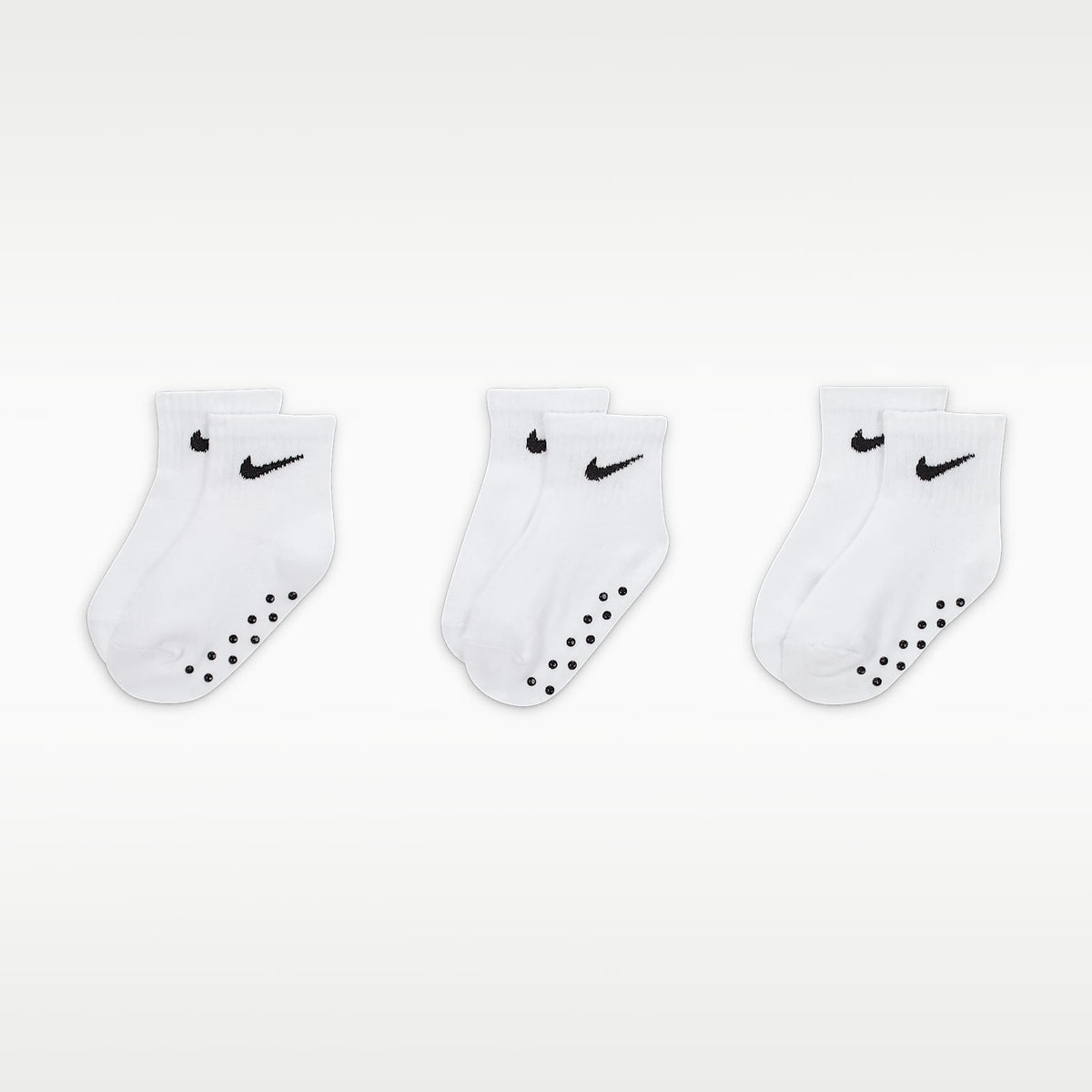 Calcetines antideslizantes Core Swoosh para bebé (3 pares) Nike – Blanco – vista 1